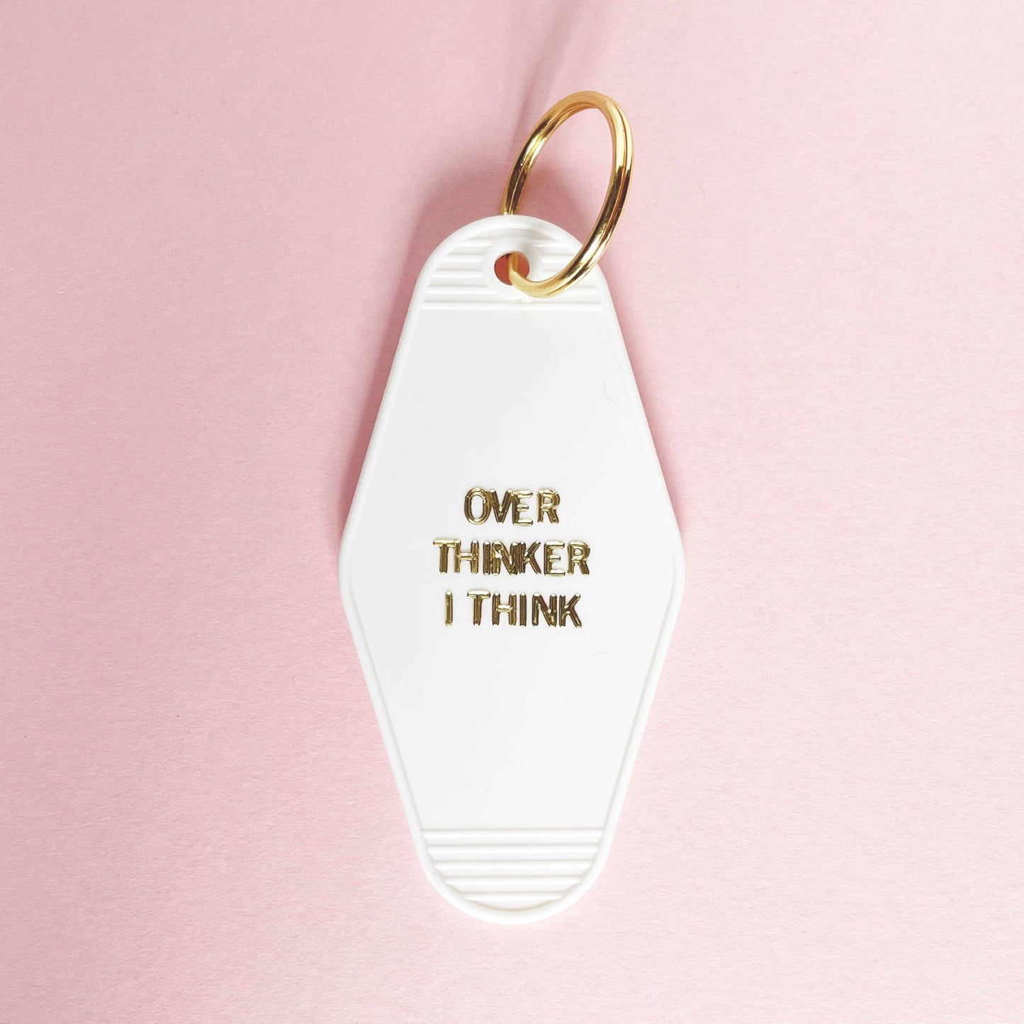 Over Thinker I Think Retro Motel Keychain